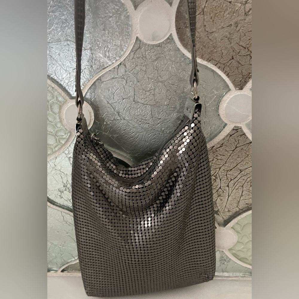 WHITING & DAVIS Gunmetal Metal Mesh Shoulder Bag - Picture 4 of 11